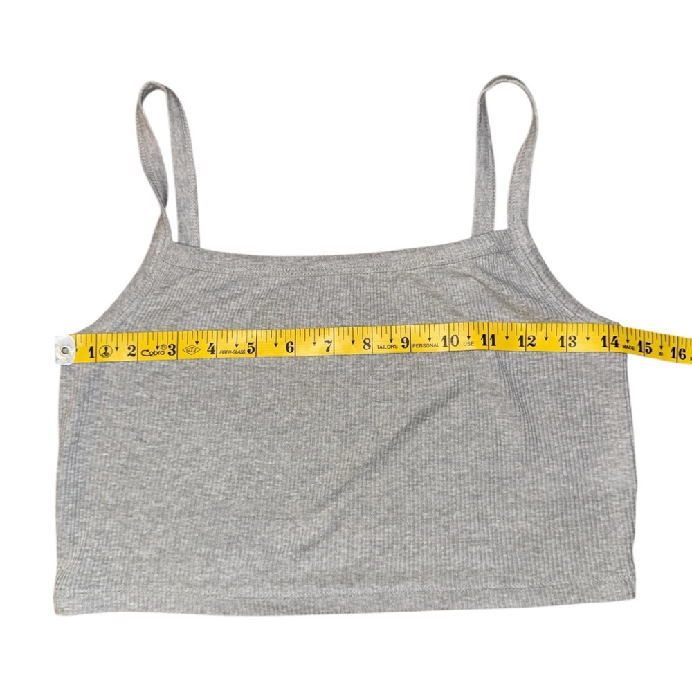 Gray Ribbed Crop Top - Picture 6 of 9
